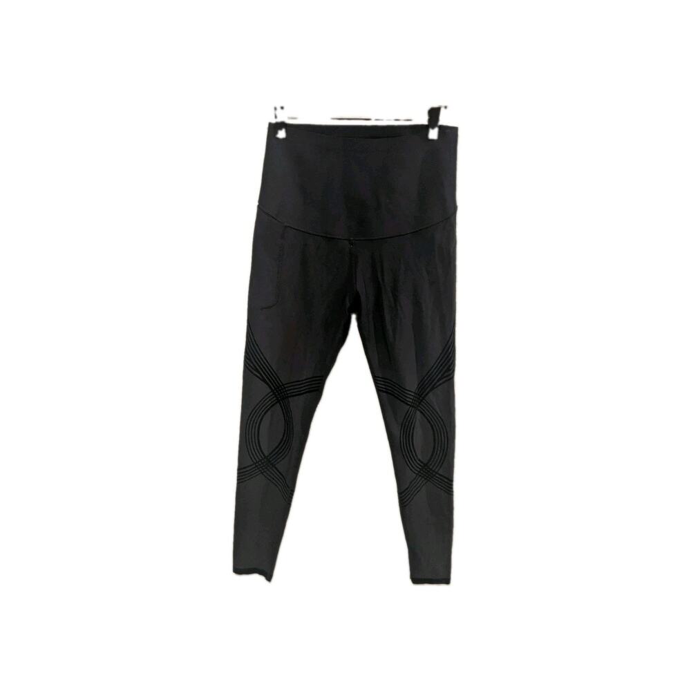 Fanka Women's Size Small Black High Waisted Body Sculpt Side Pocket 25" Leggings